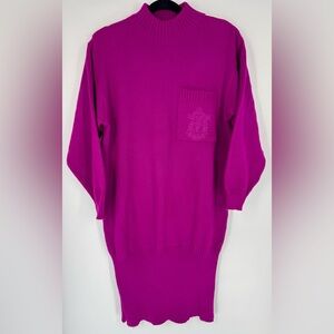 A’Milano 80’s vintage Barney purple colored mock neck sweater dress